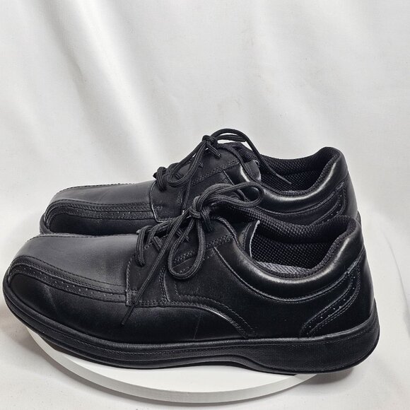 Orthofeet 465 Gramercy Shoes Mens 12 Wide 2E, Black Leather Oxford - Picture 1 of 8